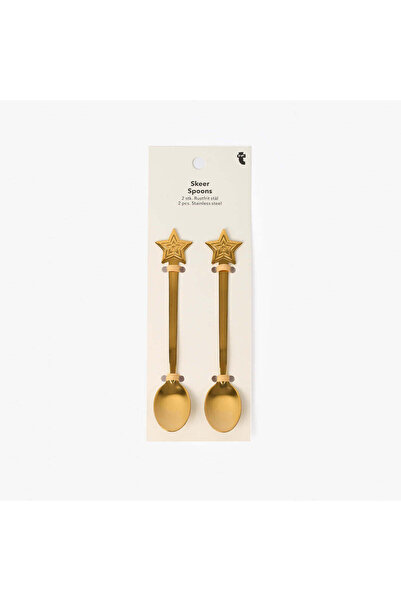 Flying Tiger Copenhagen 2'li Yıldız Detaylı Altın Kaşık
