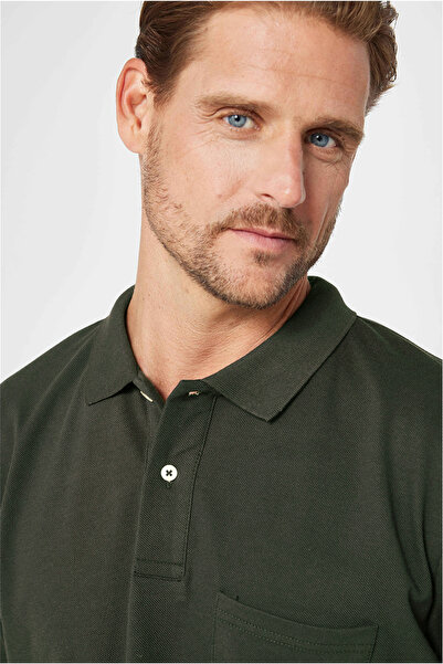 Tudors تي شيرت رجالي ذو قصة كلاسيكية مصنوع من القطن بنسبة 100% بلون بيكيه كاك...