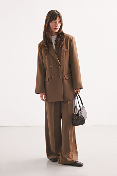 Hooopstore Double-Breasted Blazer Mink Jacket