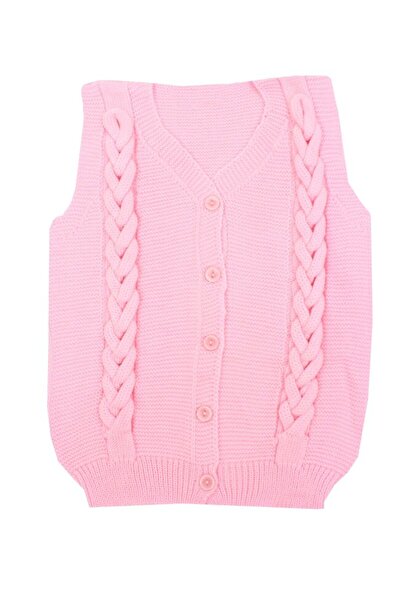 PRICHINDEL Knitted Vest, Acrylic, Large, Pink