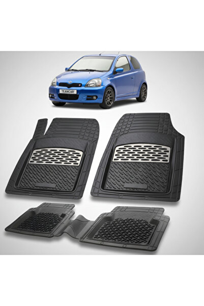 TEAMCAR Πατάκια δαπέδου συμβατά με Toyota Yaris XP10 Hatchback 2000-2003 | Ασημί