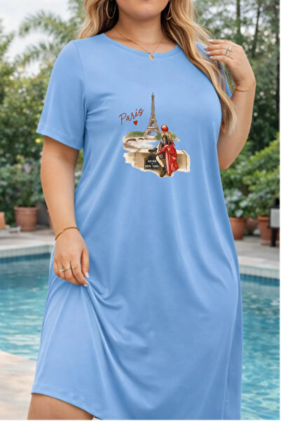 HOFFNUNG Unisex Short Sleeve Round Neck Paris Solid Color Long Tshirt