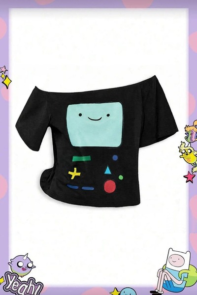 Gofeel Adventure Time Desenli Fin And Jack Crop T-shirt