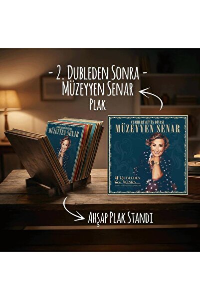 Halk Kitabevi Müzeyyen Senar İkinci Dubleden Sonra Plak ve Ahşap Plak Standı