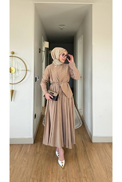 TrendParis Cupra Fabric Tie-Detail Double Set