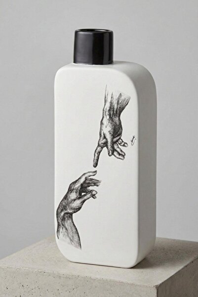 SETABIANCA Ceramic Decorative Vase 26 cm – Michelangelo Modern Living Room Decor