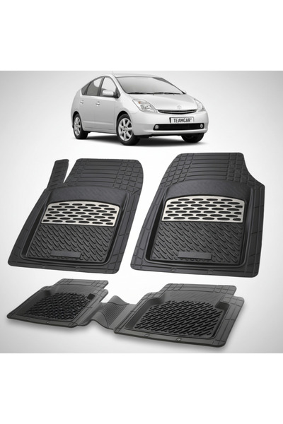 TEAMCAR Πατάκια δαπέδου συμβατά με Toyota Prius XW20 Hatchback 2003-2005 | Ασημί