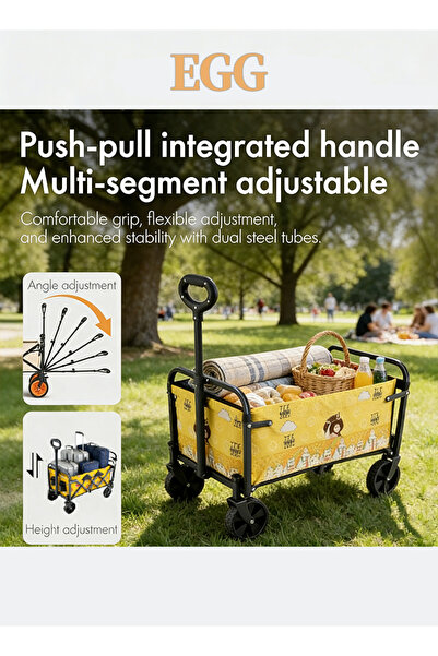 EGG عربة تخييم محمولة قابلة للطي، عربة تخييم، عربة نزهة، عربة يدوية للتخييم و...