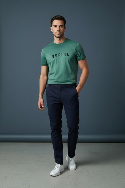 Piyera Men's Inspire Printed Single Jersey Fabric Basic T-Shirt – Slim Fit Co...