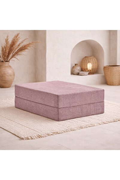 DECHOME 80x80 Modüler Puf | Fitilli Kadife | 36 cm Yükseklik | Orta Sert Süng...