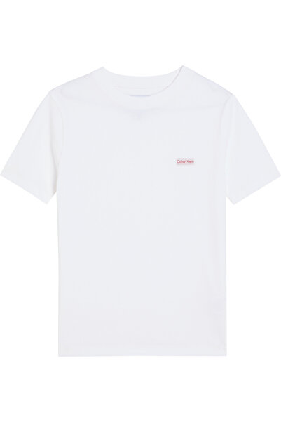 Calvin Klein Boy's Logo Label Ss White T-Shirt