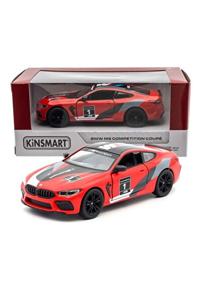 BMW M8 Competition Coupe 1:38 Die-Cast Metal Model Araba-Kırmızı (Kutulu ve lisanslı)