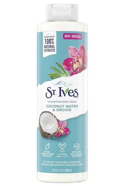 St. Ives شامبو مرطب للجسم من سانت آيفز، 650 مل - خلاصة جوز الهند وا