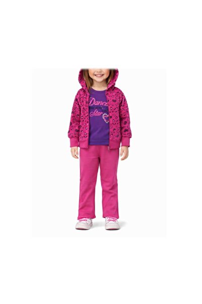 tYk Three-piece set of children's tracksuits T011G, pink color,