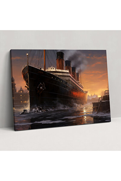 Popcas Titanic Gerçekçi Dijital Resim Kanvas Tablo - Titanik Görkem Denizcili...
