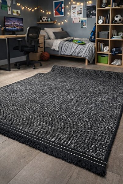 DMR BOMBAY 662 HASIR DOKULU SİSAL ANTRASİT OTURMA SALON HALISI
