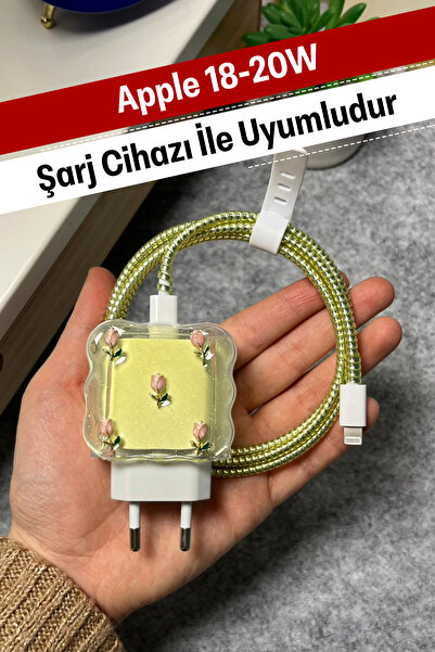 WANNA PROTECT Iphone 18-20W Uyumlu Şarj Kablosu Başlığı Adaptörü Koruma Vinta...