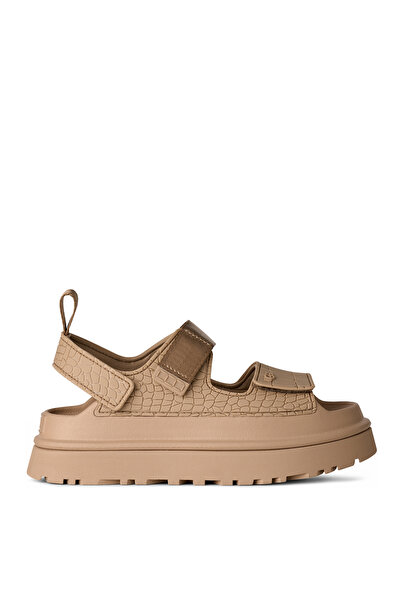 UGG %83 Sentetik, %17 Tekstil Bej Kadın Sandalet W GOLDENGLOW EMBOSSED