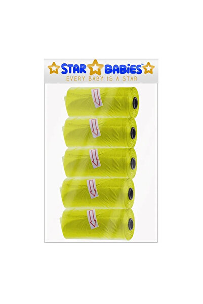 STAR BABiES حقيبة معطرة صفراء، عبوة من 5 أكياس (75 كيسًا)