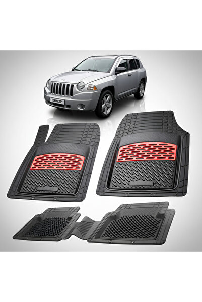 TEAMCAR Πατάκια δαπέδου συμβατά με Jeep Compass MK 2007-2016 | Κόκκινα