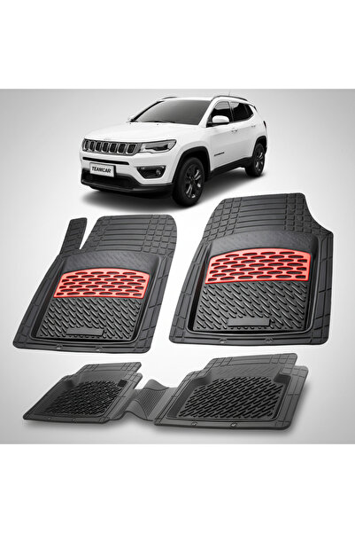 TEAMCAR Πατάκια δαπέδου συμβατά με Jeep Compass MP 2017+ | Κόκκινα