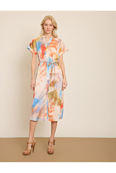 BGN workshop Multi-Color Printed Midi Satin Dress