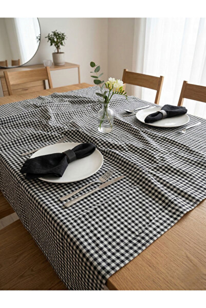 Geus Halı مفرش طاولة غطاء نزهة قطن قطع مربع منقوش قصير مهدّب 170x170