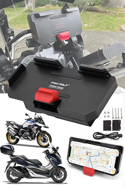 DEKOHOP Universal Motosiklet Telefon ve GPS Navigasyon Tutacağı Kablosuz Hızl...