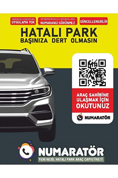 NUMARATÖR Yeni Nesil Hatalı Park QR Kod Etiketi