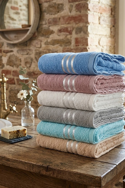 Çt Çeyizci Tekstil Set de 6 prosoape de mână asortate catifea - Prosoape de s...