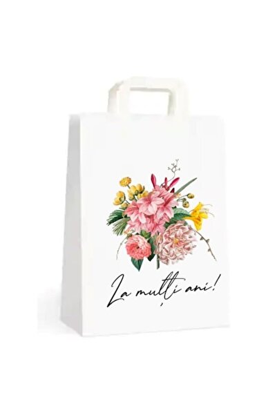 Gamma Print Set 10 Pungi cadou aniversare cu buchet de flori si mesaj „La Mul...