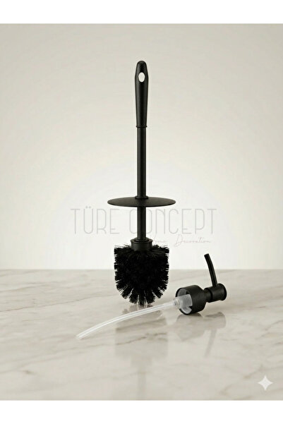 Ture Concept Black Bathroom Toilet Brush and Soap Dispenser Pump