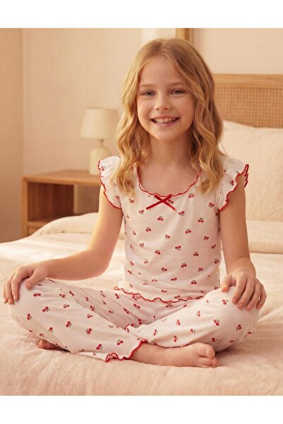 JustMORE Mother & daughter u-neck sleeveless pajama set with ribbon detail