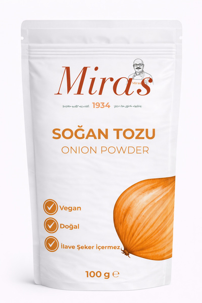 Miras 1934 Soğan Tozu Katkısız 100g | Yemekler ve Soslar İçin Doğal Lezzet Ar...