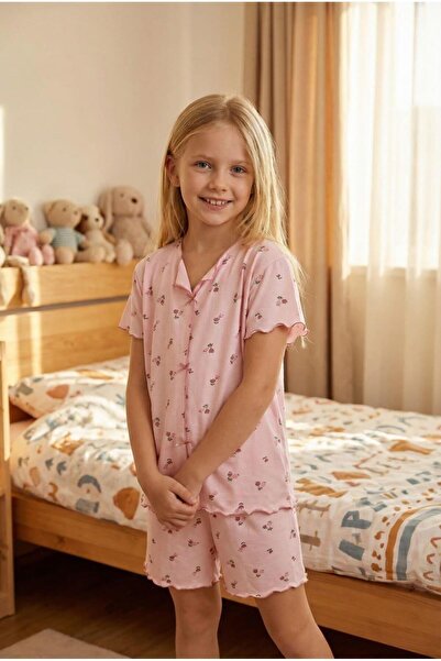 JustMORE Mother & Daughter Cotton Piece Front Stitched Shorts Pajama Set