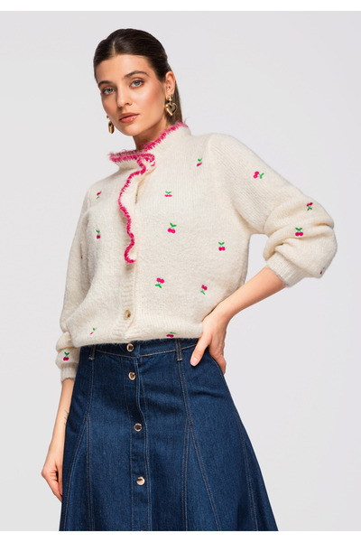 OMBRE Damen Strickjacke Hüftlänge Elegant OW-SWCD-0109