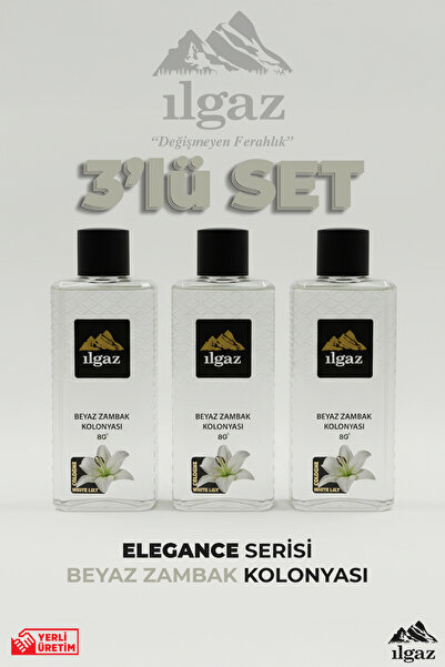 ILGAZ Beyaz Zambak Kolonyası 3'lü Set 80 Derece 400 Ml | Elegance Series
