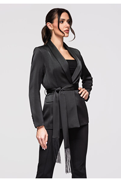 OMBRE Women's Elegant Blazer OW-BLZB-0115 Modern Black Women's Jacket