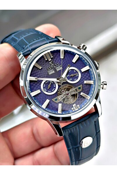 Reward ساعة يد رجالية أوتوماتيكية أصلية باللون الأزرق الداكن + سوار مع هدية