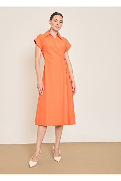 BGN workshop Cotton Mixed Fabric Detailed K Double-Breasted Closing Dress