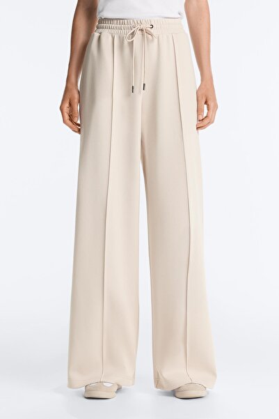 Oysho Pamuklu pike nervürlü düz pantolon