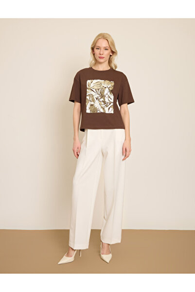 BGN workshop تي شيرت ميتاليك بطبعة زهور مكون من قطن قطع