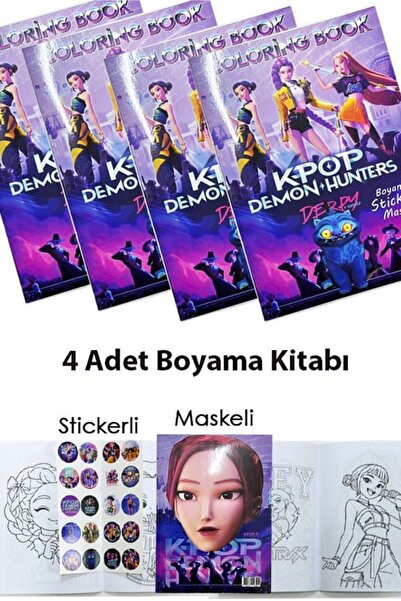 parti show K-POP Demon Hunters Boyama Kitabı Seti 4 Adet