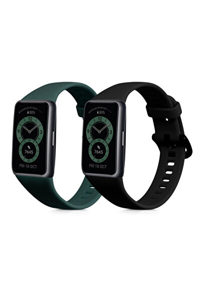 KWmobile Curea pentru Huawei Band 6, silicon, verde/negru, 59296.01