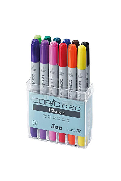 Copic مجموعة أقلام تشاو ماركر مكونة من 12 لونًا أساسيًا