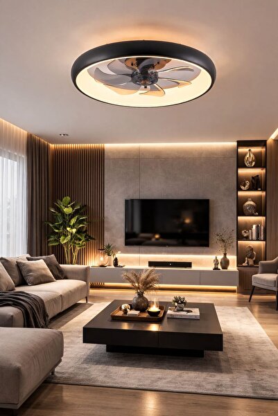 Tavan Aydınlatma Ev ofis yazlık Modern Led Avize çap:50cm kumandalı ve 3 ışıklı (3000-4000-6500k)