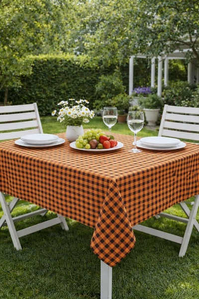 Zeria Home Checked Tablecloth , Pötikara Pattern Tablecloth, Small Square Pat...