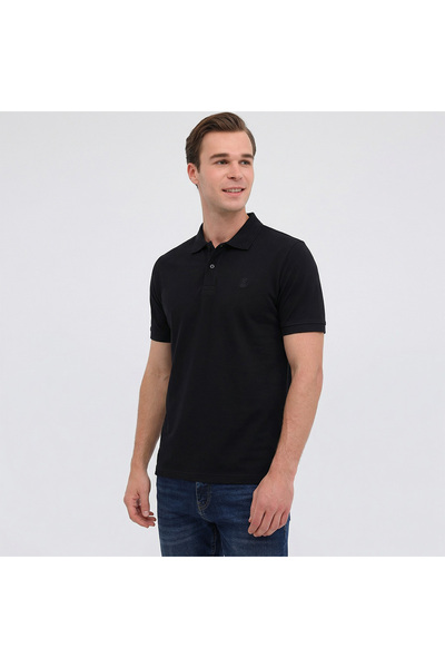 lumberjack Mb Ct953 Men's Black Polo Neck T-Shirt