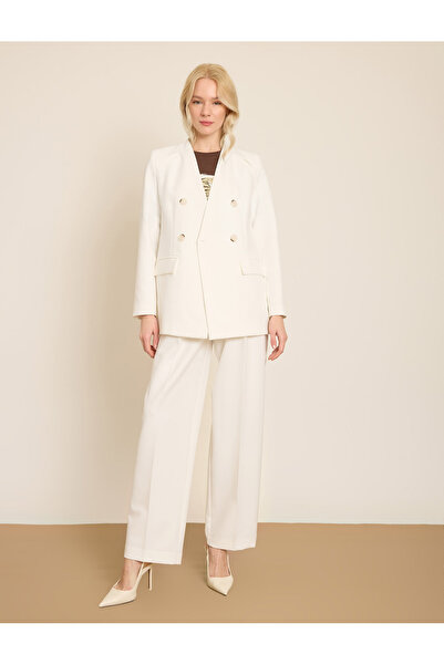 BGN workshop Double-Breasted Collarless Long Jacket