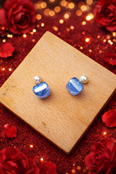 TChic Reversible Square Sugar Glittery Pearl Earrings